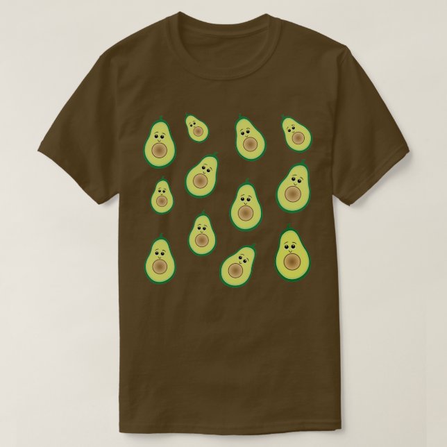 Cute Half Avocado Pattern T-Shirt (Design Front)