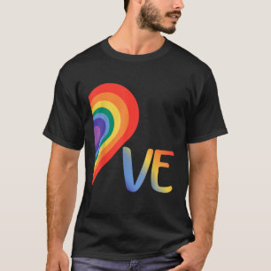 Cute Half Heart Love LGBTQ pride Lesbian Gay Coupl T-Shirt