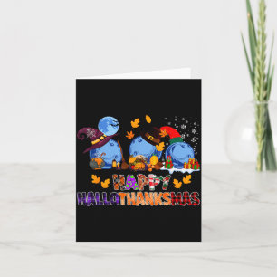 Cute Hallothanksmas Bowling Halloween Thanksgiving Card
