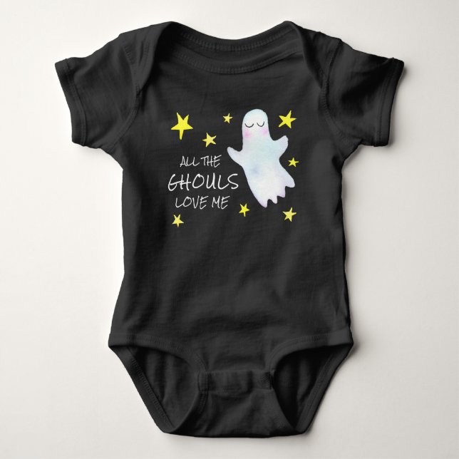 Cute Halloween All the Ghouls Love Me Boys Baby Bodysuit (Front)