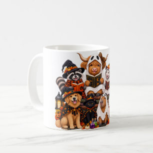 Cute Halloween Animal Book Club – Highland Cow Coffee Mug