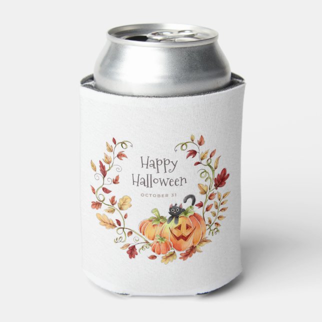 Cute Halloween Autumn Foliage Can Cooler (Can Front)