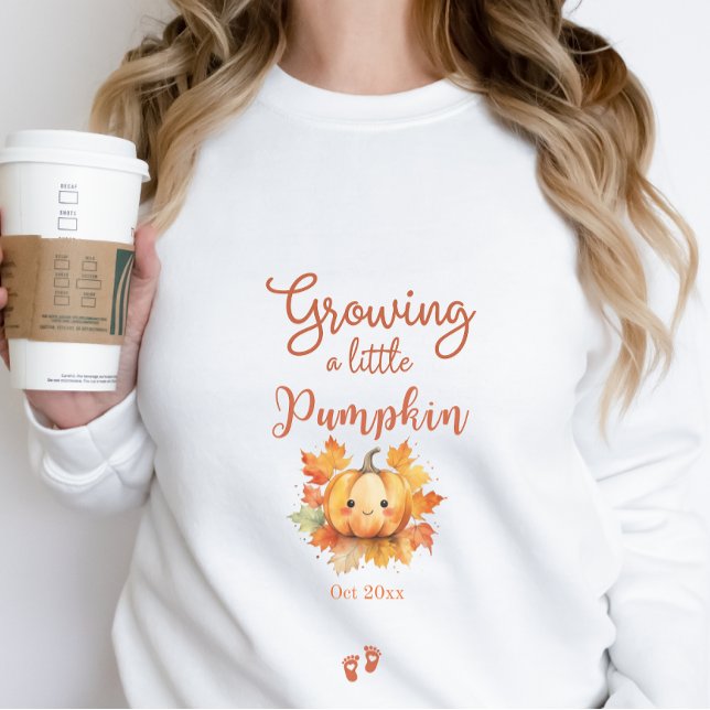 Cute Halloween Baby Announcement Pregnancy Pumpkin Sweatshirt (Creator Uploaded)