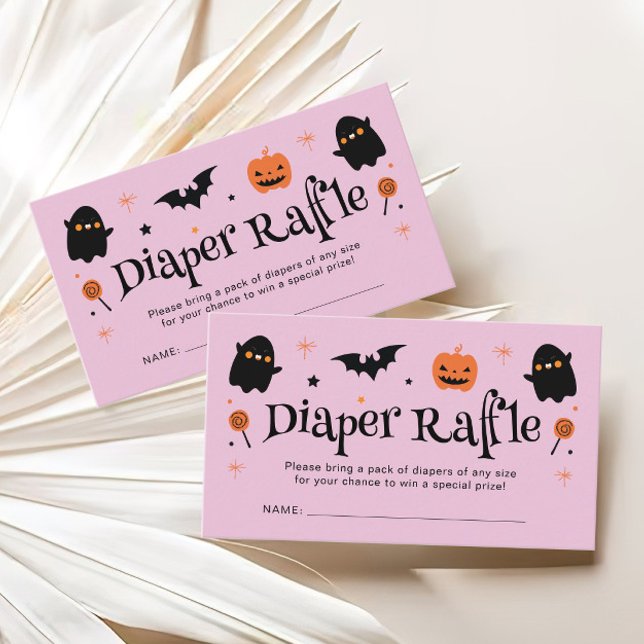 Cute Halloween Baby Shower Diaper Raffle Enclosure Card (Creator Uploaded)