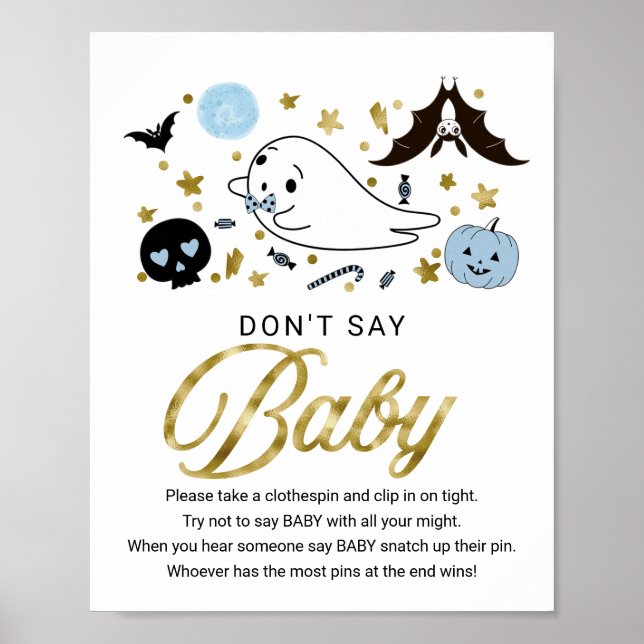 Cute Halloween Baby Shower Don't Say Baby Sign (Front)