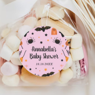Cute Halloween Baby Shower Favour Classic Round Sticker