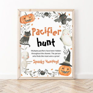 Cute Halloween Baby Shower Pacifier Hunt Sign