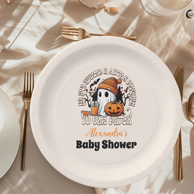 Cute Halloween Baby Shower Paper Plate (Creator Uploaded)