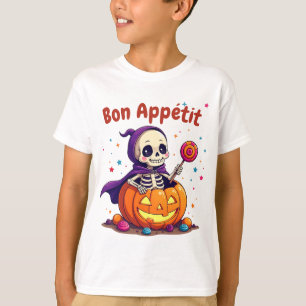 Cute halloween baby skeleton pumpkin t-shirt
