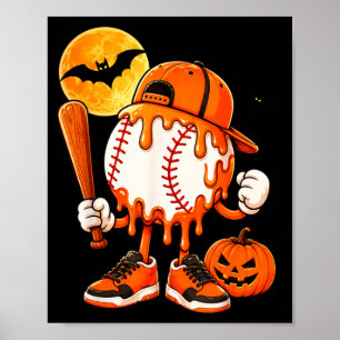 Cute Halloween Baseball Drip Costume Boys Kids Poster