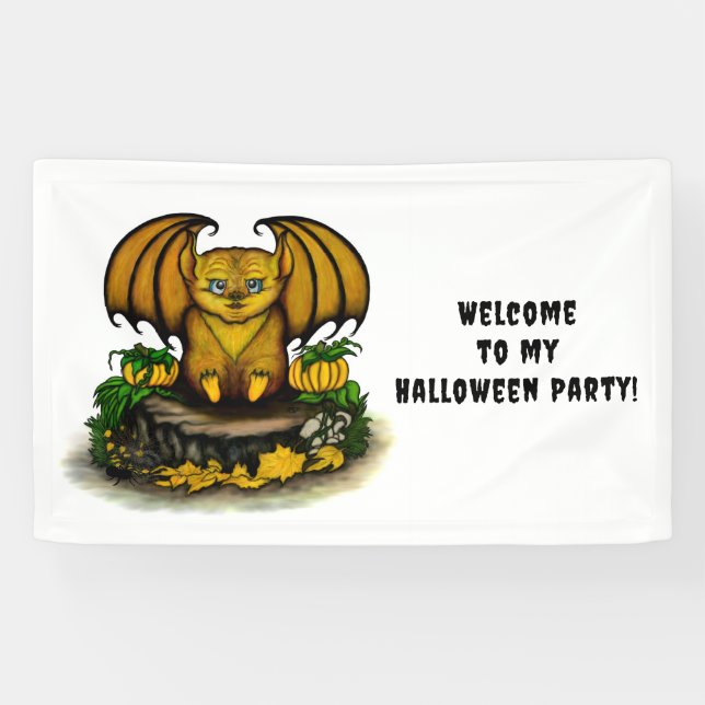  Cute Halloween Bat Banner (Horizontal)