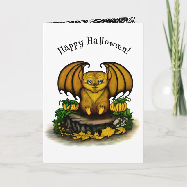  Cute Halloween Bat Card (Front)