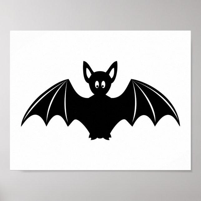 Cute halloween bat cartoon poster (Front)