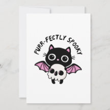 Cute Halloween Bat Cat - Purr-fectly Spooky Pun