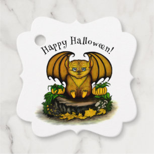 Cute Halloween Bat Favour Tags