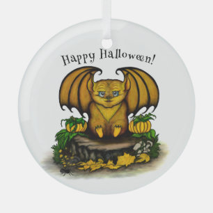 Cute Halloween Bat Glass Tree Decoration