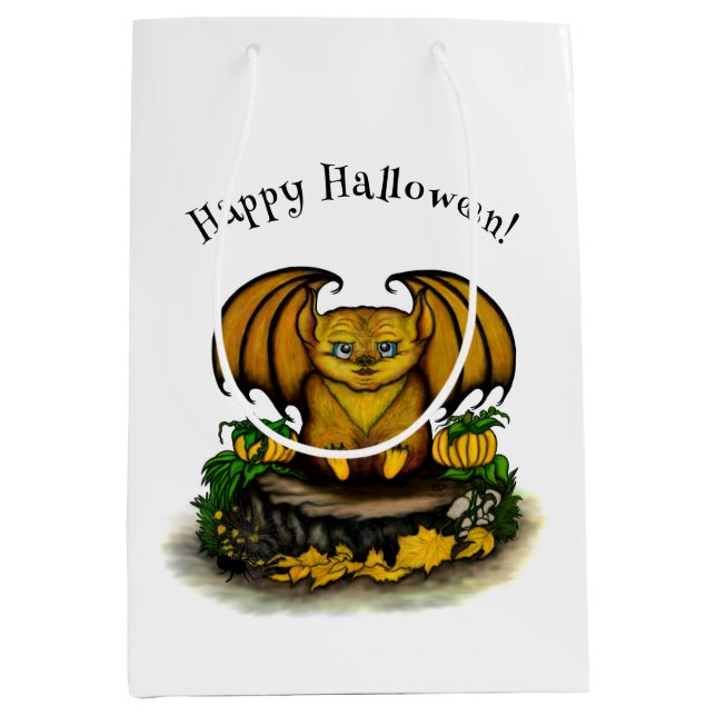  Cute Halloween Bat Medium Gift Bag (Front)