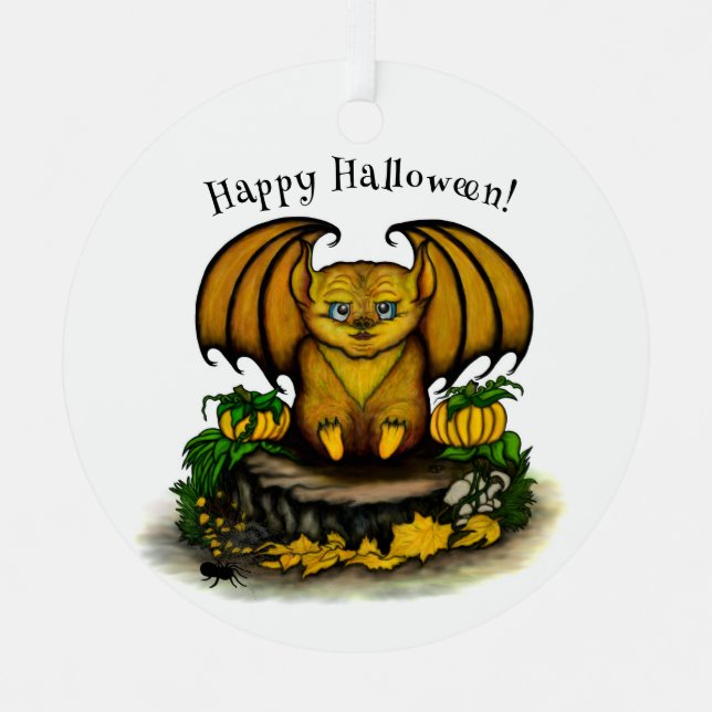  Cute Halloween Bat Metal Tree Decoration (Front)