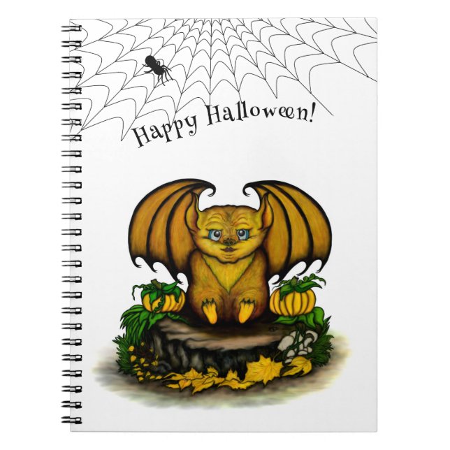 Cute Halloween Bat Notebook (Front)