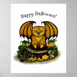 Cute Halloween Bat Poster