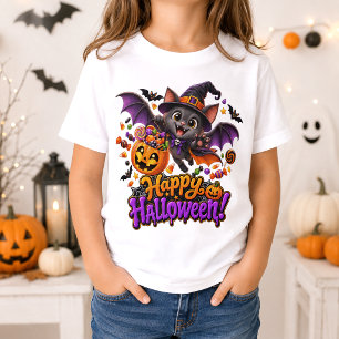 Cute Halloween Bat Pumpkin Candy Trick or Treat T-Shirt