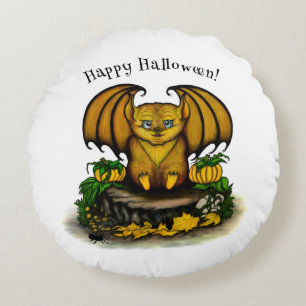 Cute Halloween Bat Round Cushion