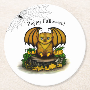  Cute Halloween Bat Round Paper Coaster