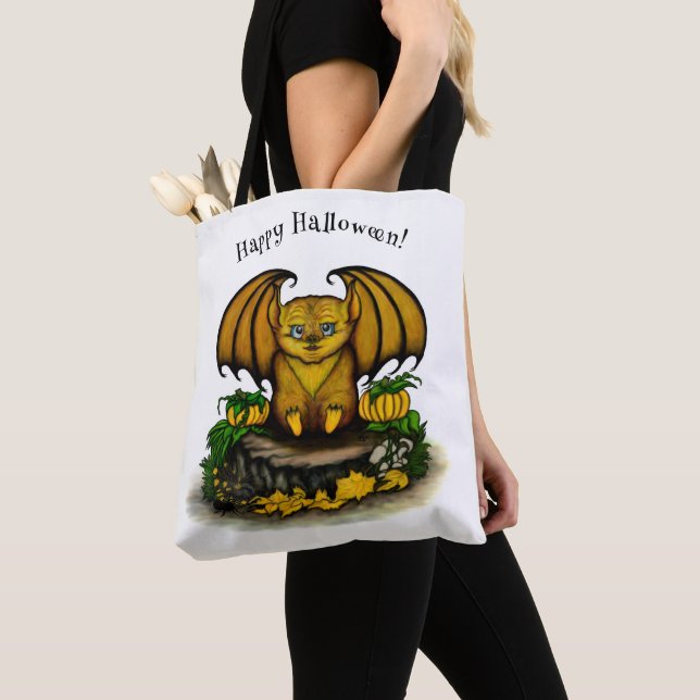  Cute Halloween Bat Tote Bag (Close Up)