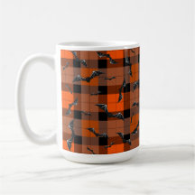Cute Halloween Bats On Plaid