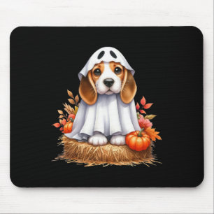 Cute Halloween Beagle Dog As Ghost Dog Owner Dogs Mouse Pad