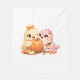 Cute Halloween Bird Friends Throw Blanket
