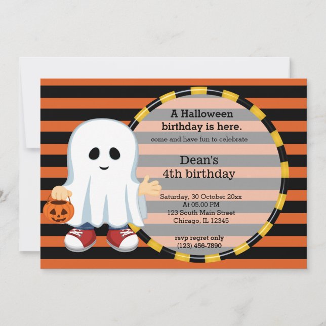 Cute halloween birthday invitation (Front)