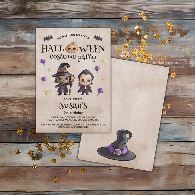 Cute Halloween Birthday Party  Invitation (Creator Uploaded)