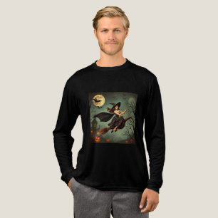 Cute Halloween Black Cat 3D Cartoon Art Tri-Blend Shirt