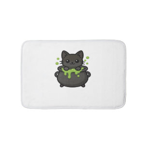 Cute Halloween Black Cat Classic T-Shirt Bath Mat