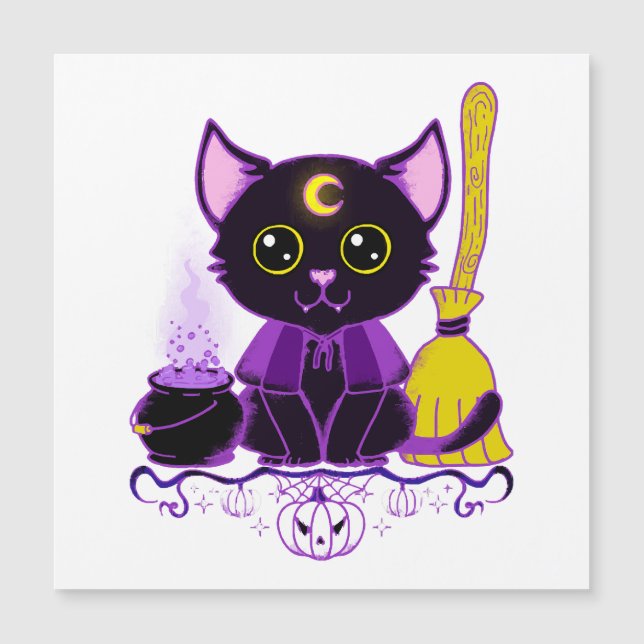 Cute Halloween Black Cat Witch (Front)