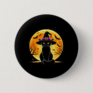 Cute Halloween Black Cat Witch Hat Halloween 6 Cm Round Badge