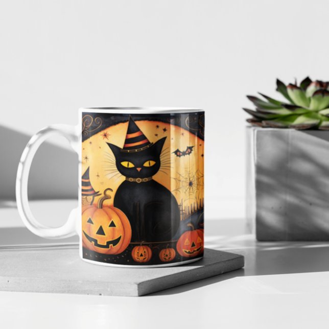 Cute Halloween Black Cats 23 Mug (Cute Halloween Black Cats version 23 Mug
)