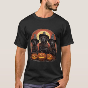 Cute Halloween Black Labrador Retriever Dogs Witch T-Shirt