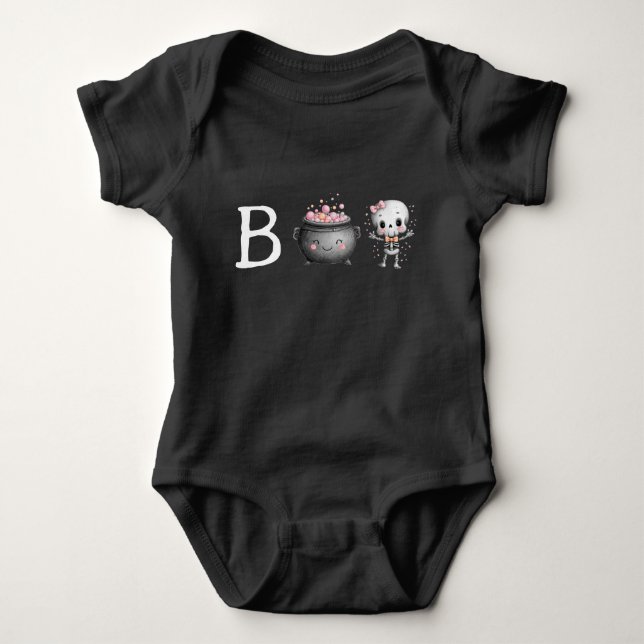 Cute Halloween Boo Baby Bodysuit (Front)