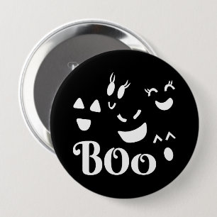 Cute Halloween BOO Black and White Ghost 10 Cm Round Badge