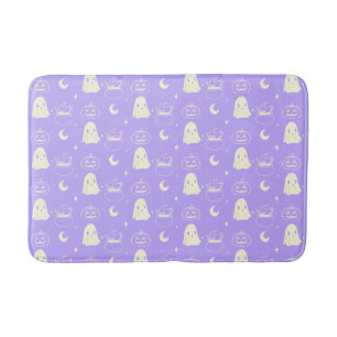Cute Halloween Boo Ghost Pattern    Bath Mat