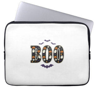 Cute Halloween Boo Ghost Pumpkin Design Laptop Sleeve