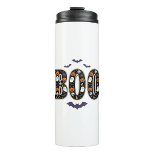 Cute Halloween Boo Ghost Pumpkin Design Thermal Tumbler