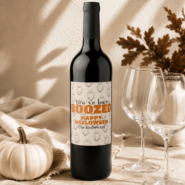 Cute Halloween Boo Gift Tag Wine Label (Cute Halloween Boo Gift Tag Wine Label)