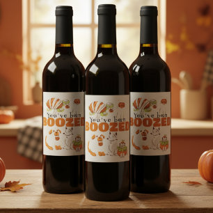 Cute Halloween Boo Gift Tag Wine Label