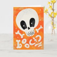 Cute Halloween Boo Skull Bones design
