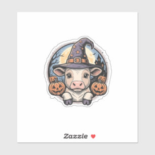 Cute Halloween Calf Witch Hat Vintage Engraving De