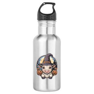Cute Halloween Calf Witch Hat Vintage Engraving De 532 Ml Water Bottle