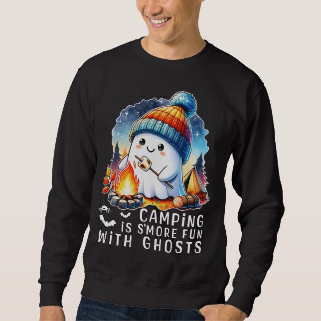 Cute Halloween Camping is Smore Fun With Ghosts Sweatshirt (Front)